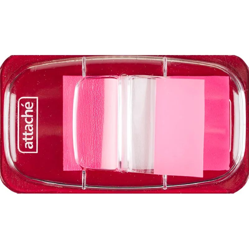 Клейкие закладки пласт. 1цв.по 25л. 25ммх45 розов.Attache