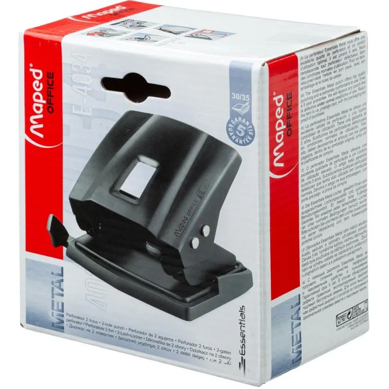 Дырокол Maped ESSENTIALS METAL до 30-35 листов,металл,черный,403411