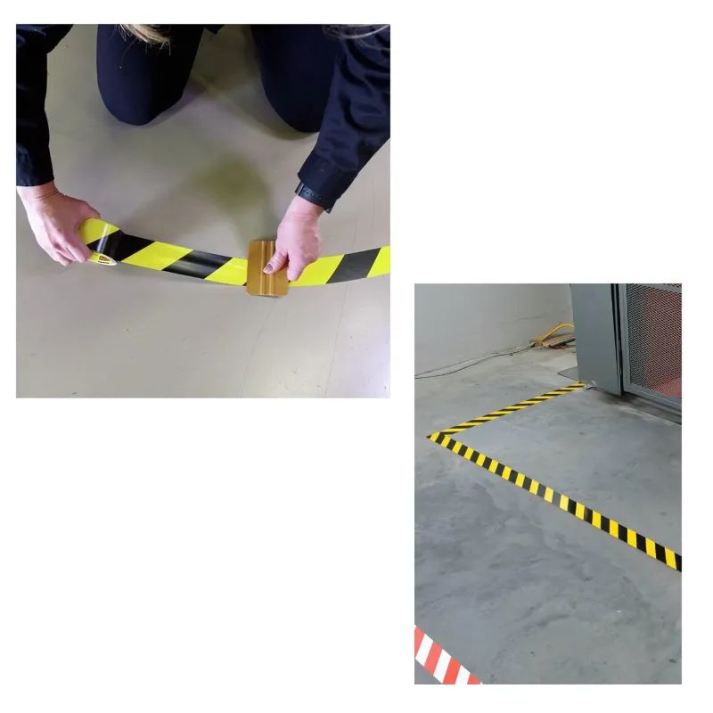 Лента для разметки ПВХ 50мм х 33м желто-черная 180