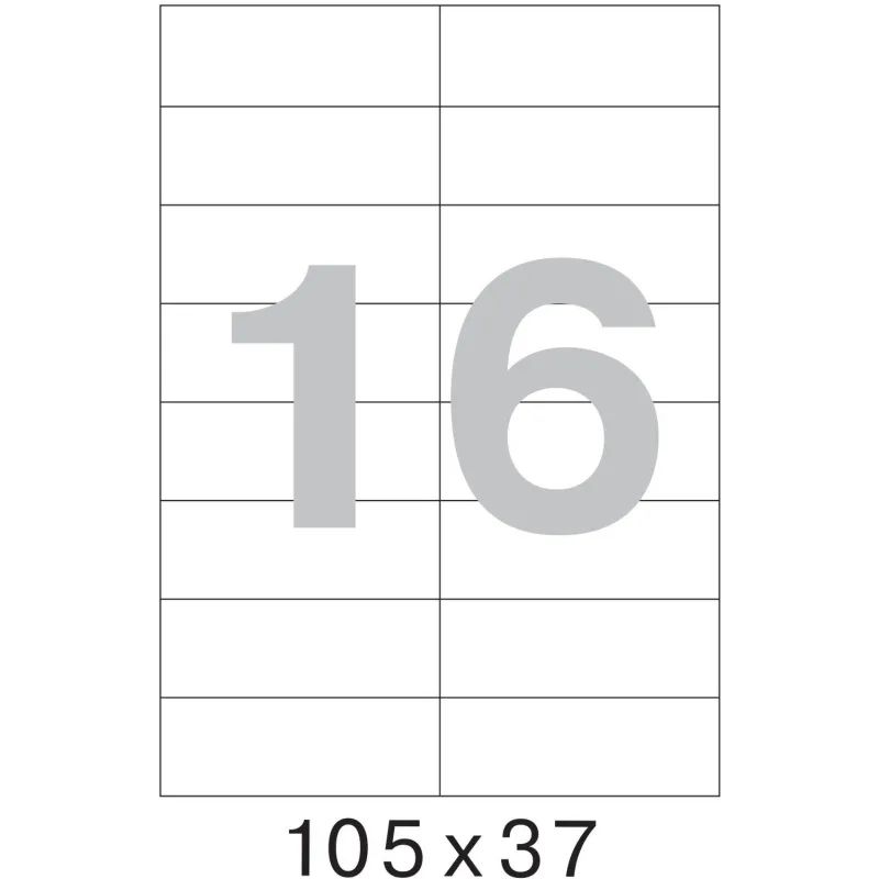 Этикетки самоклеящиеся  105х37 мм/16 шт. на лис.А4 (100 лист