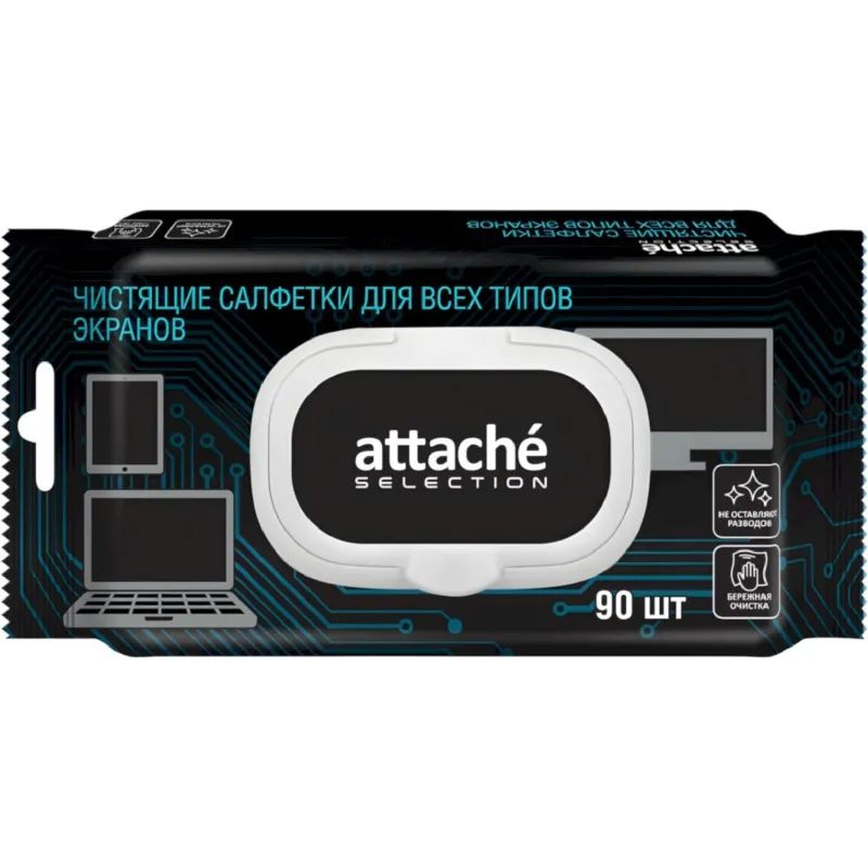 Салфетки Attache Selection д/экранов, с клапаном, 90 шт, XXL, 150х180