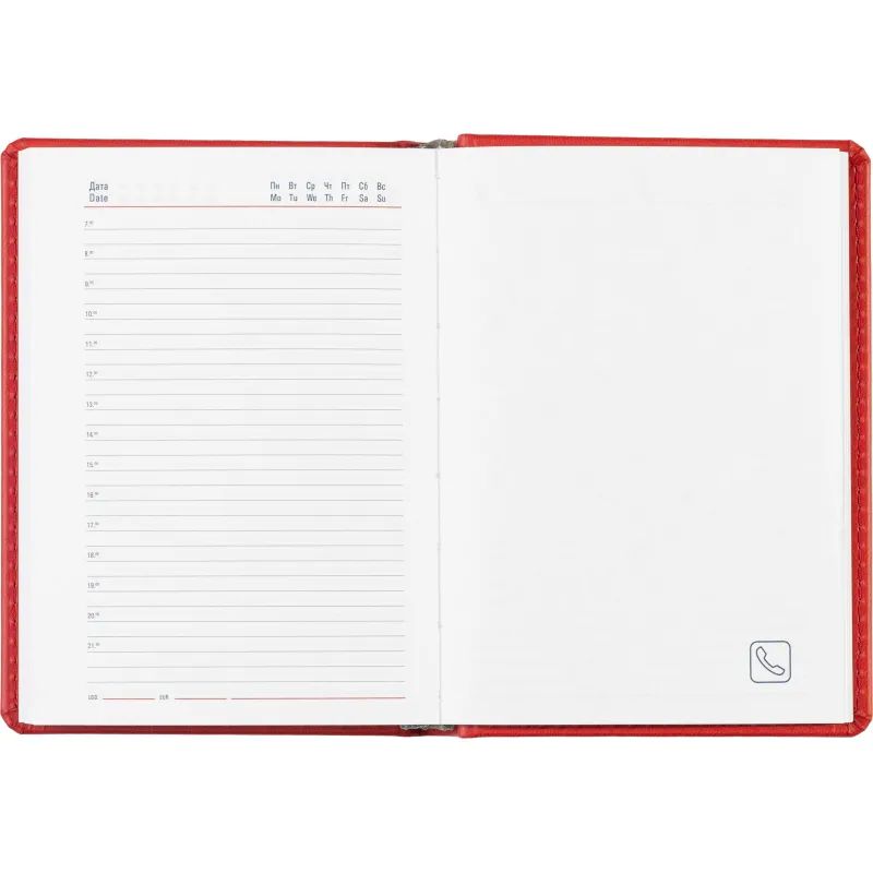 Ежедневник недатированный красный,А6,110х155мм,176л,ATTACHE Сиам