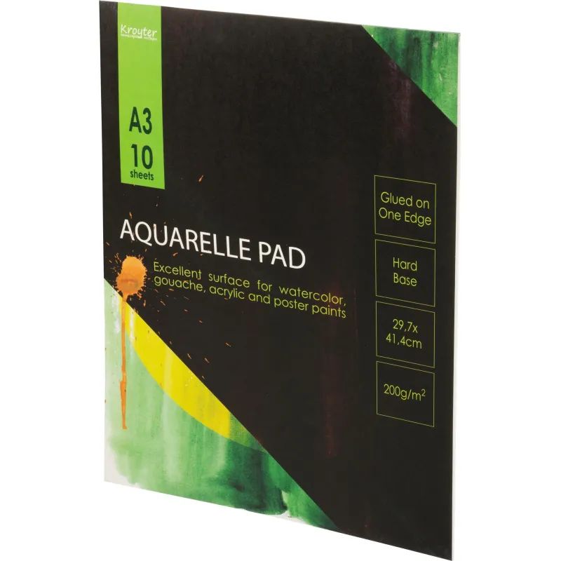 Альбом для акварели Kroyter 10л,А3,склейк,блок ГОЗНАК,200гр,тв.подлож,05671