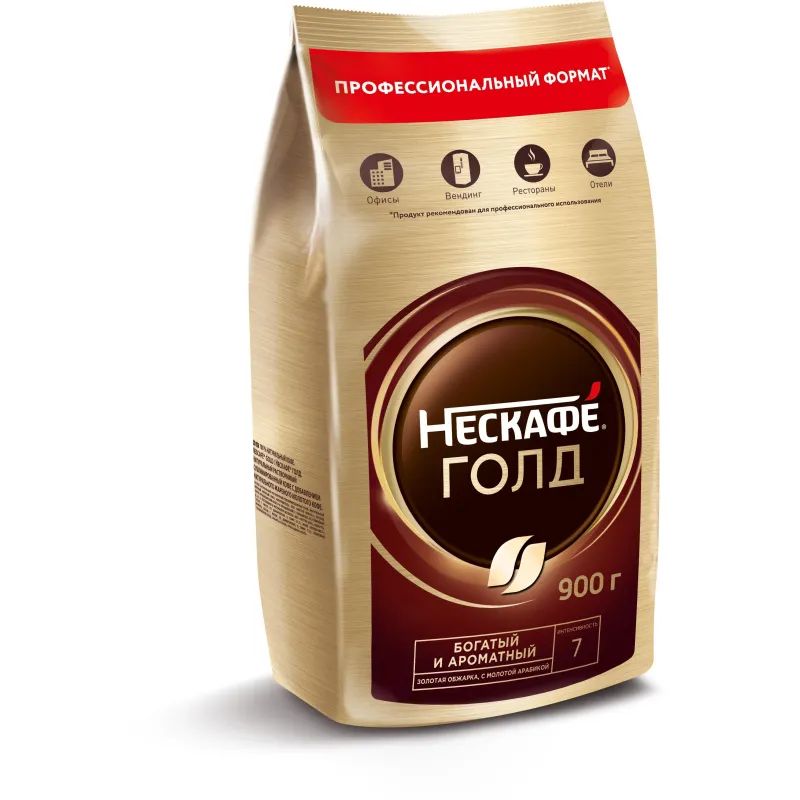 Кофе Nescafe Gold раств.субл.900г пакет