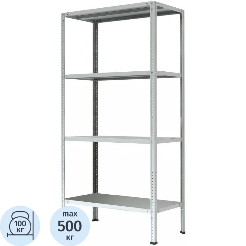 Стеллаж металлический P_МС-1864 с 4-мя полками 1000х600х1800