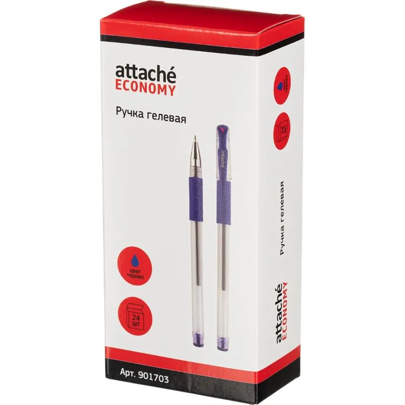 Ручка гелевая неавтомат. Attache Economy синий стерж., 0,5 мм,манж
