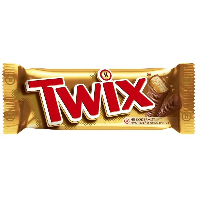 Шоколадный батончик Twix с карамелью и печеньем, 55г