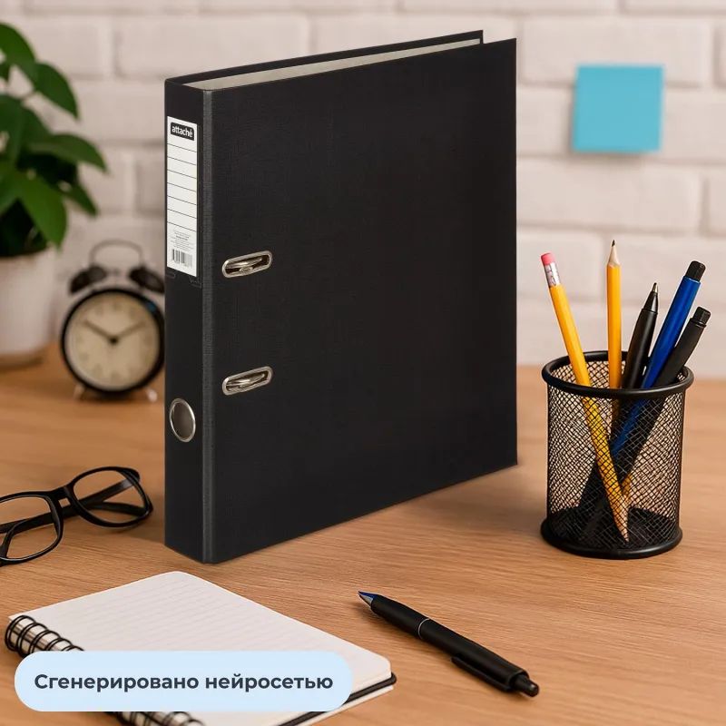 Папка-регистратор Attache Economy, 50мм, черный, ПБП1,карм.кор
