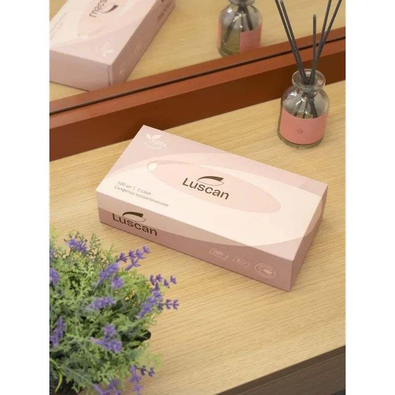 Салфетки косметические Luscan 2сл 100шт/уп белые