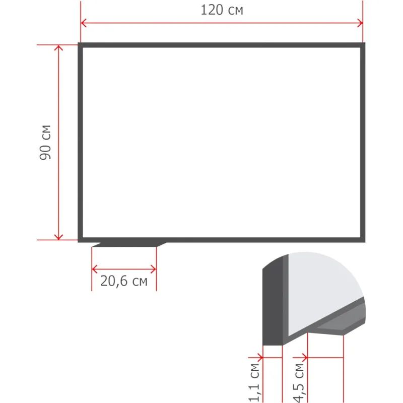 Доска меловая - магнитная зеленая 90х120 Attache Россия