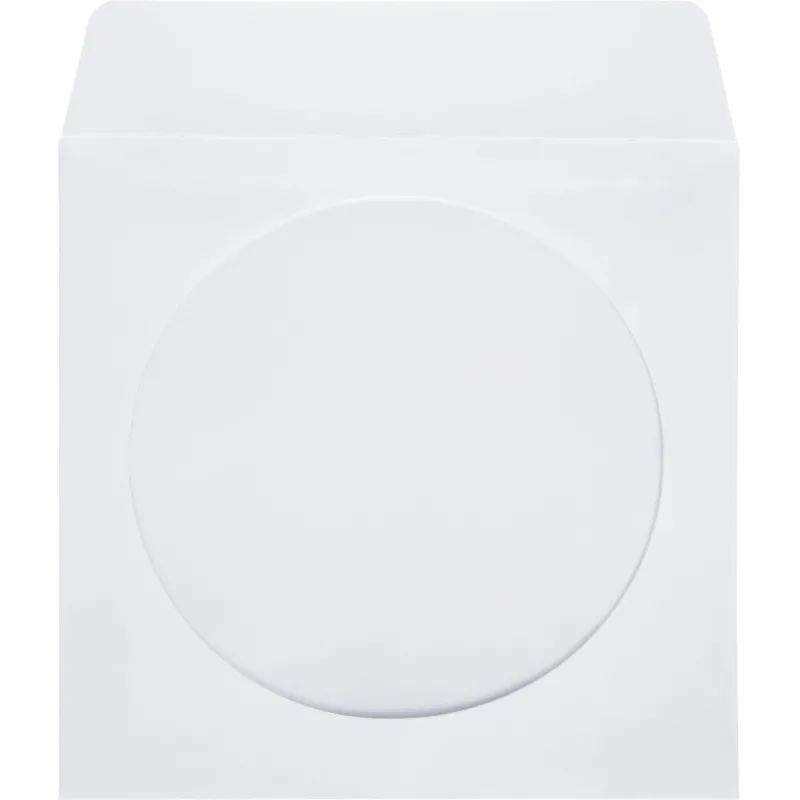 Конверт Белый CD декстрин 125х125 окно d100мм 25шт/уп/4573