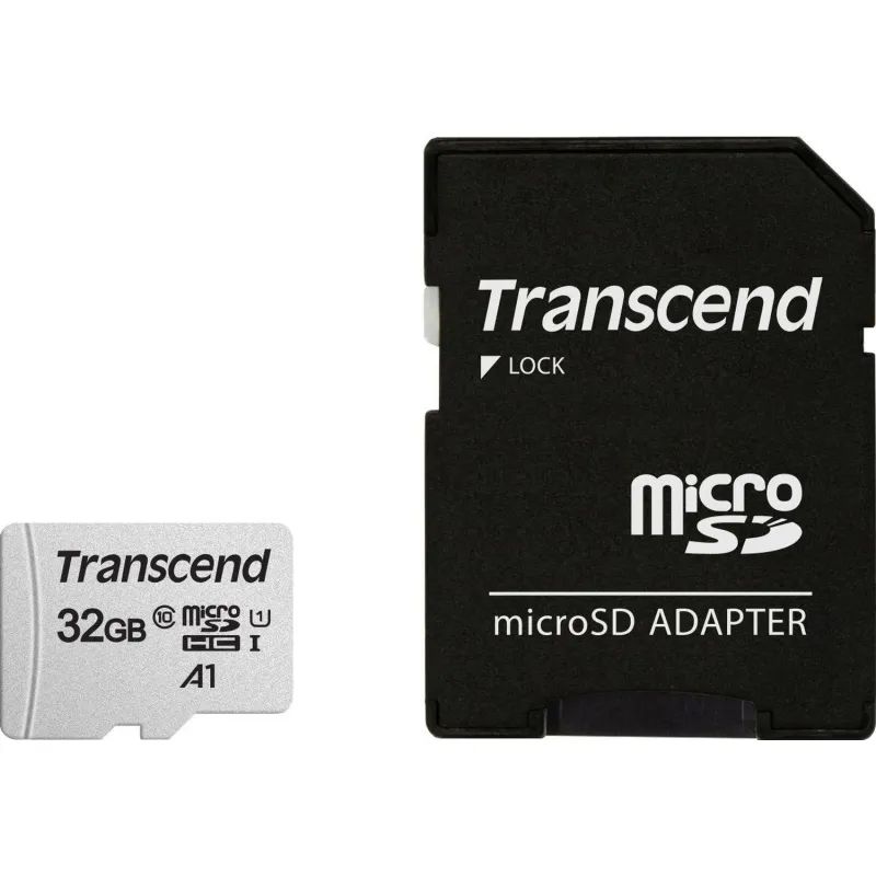 Карта памяти Transcend 300S microSDHC 32Gb UHS-I Cl10 +ад, TS32GUSD300S-A