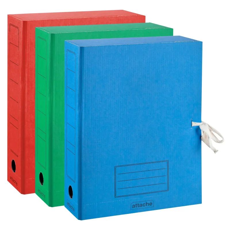 Короб архивный ATTACHE,с завязками 75 мм,в а ссортименте