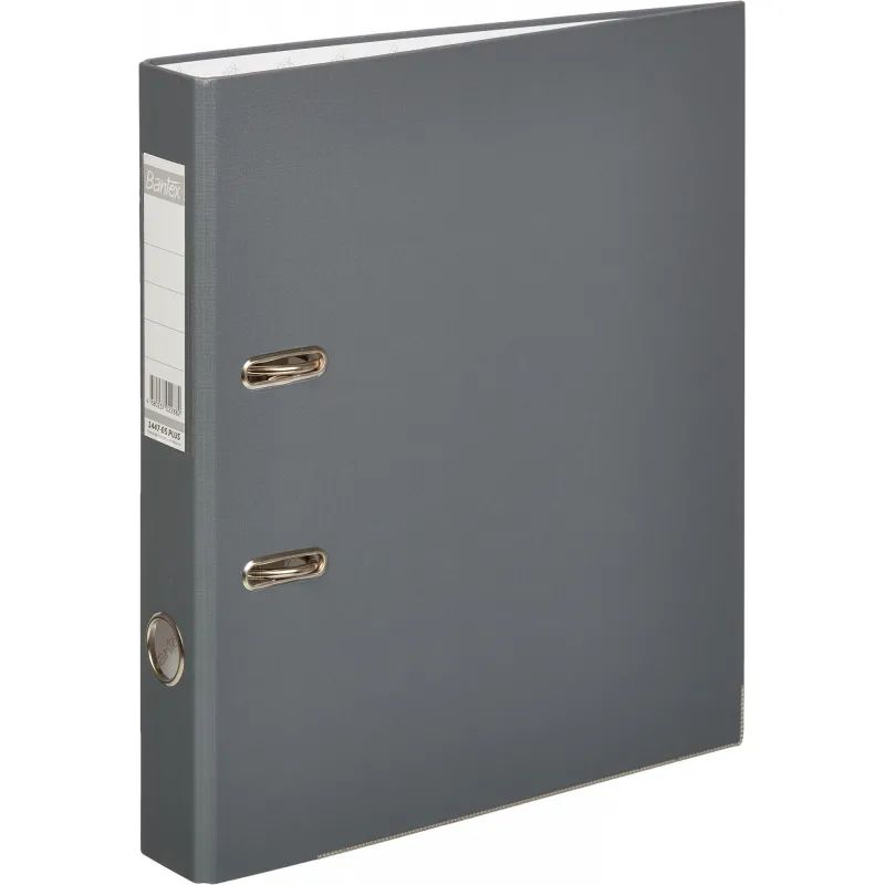 Папка-регистратор ECONOMY PLUS, 50мм, серый,ПБП1, карм.кор.,мет.уг