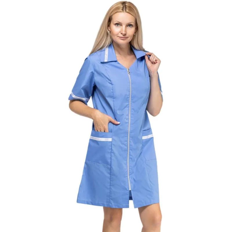 Халат для медицинского персонала м09-ХЛ серо-голуб (р.48-50) 170-176