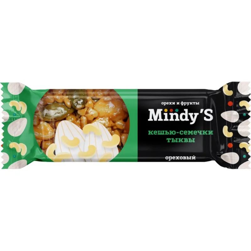 Батончик глазированный Mindy&#039;s Кешью-Семечки тыквы, 30штx35г