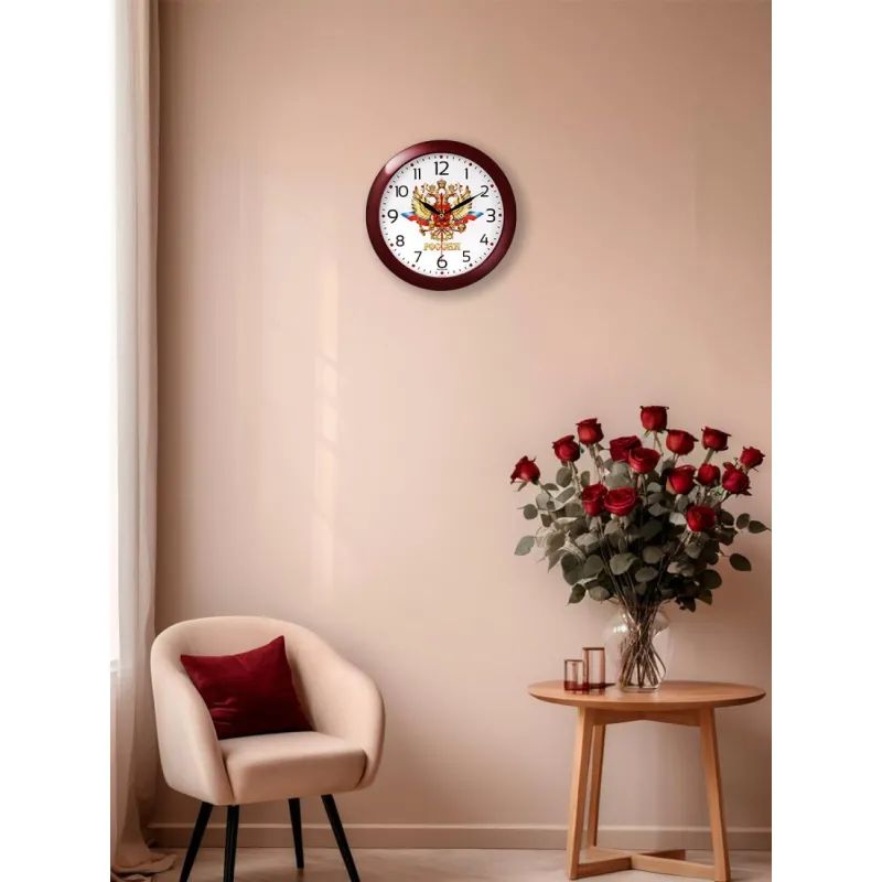 Часы настенные Troyka 11131176 круг., d290мм, плав.ход, пластик