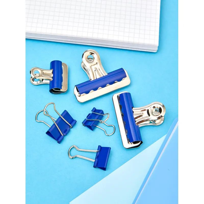 Зажимы для бумаг 19мм 12шт./уп. Комус цветные, картон