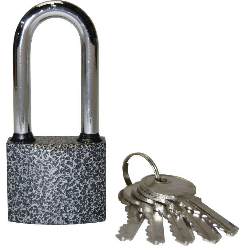 Замок навесной KD 01-50.2 (50xd=9x60) металл хром/серый (дл.дужка/5кл)