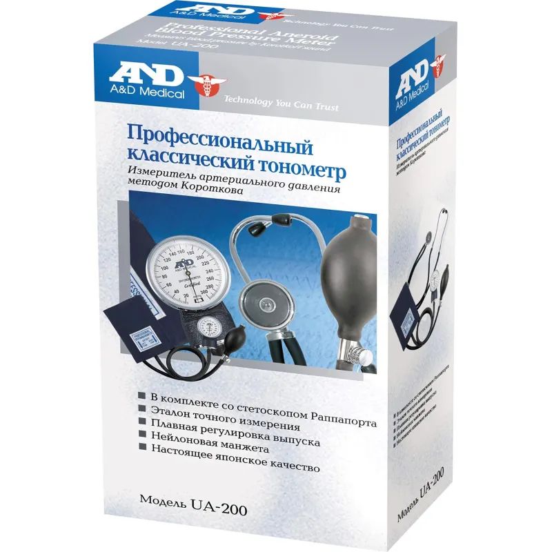 Тонометр механический AND UA-200 со стетоскопом с поверкой