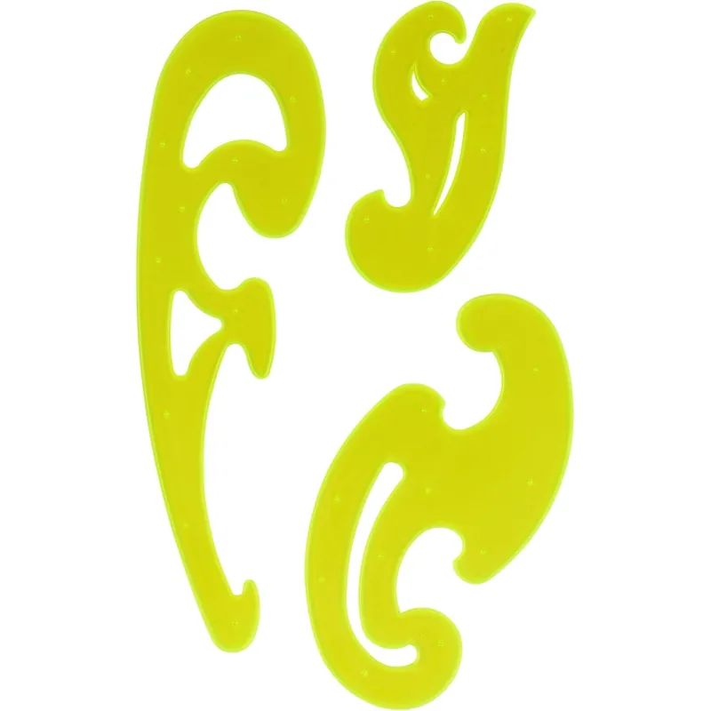 Трафарет набор лекал 25см,17см,12см, NEON Cristal цвет ассорти ЛК02