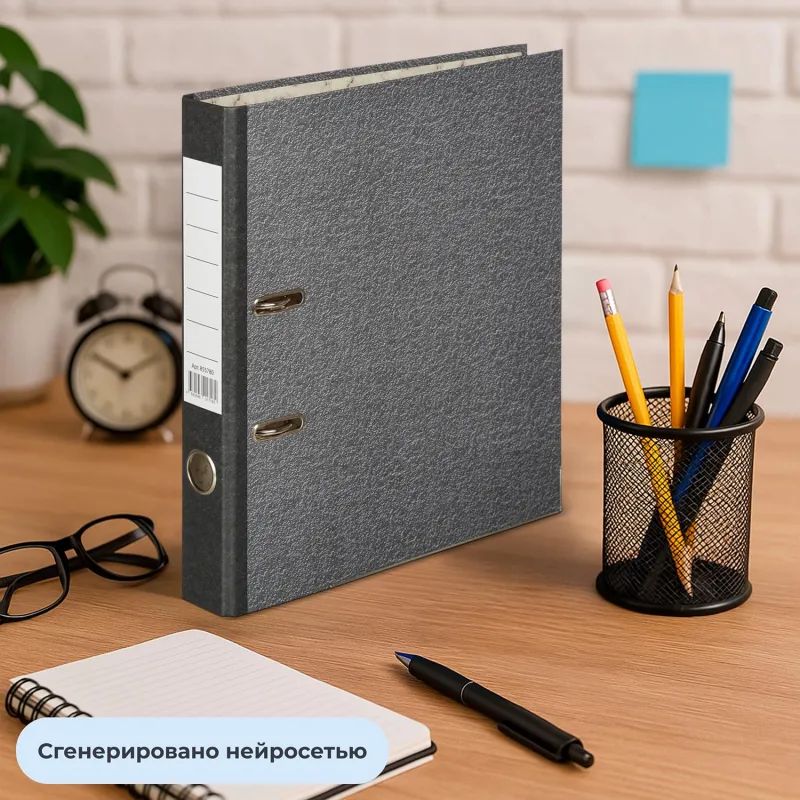 Папка-регистратор 50мм с мет.уг.мрамор ч/б, в уп.10шт,бум./бум