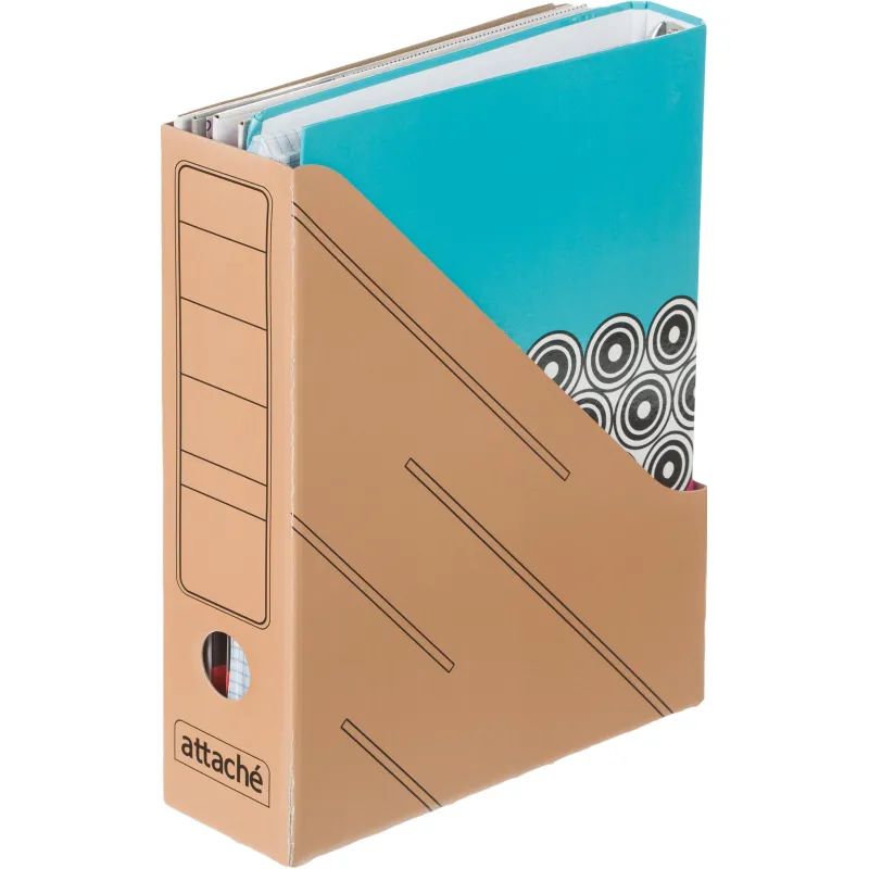 Лоток вертикальный Attache 75мм бурый с диз-м 4шт/уп (сборн) гофрокарт