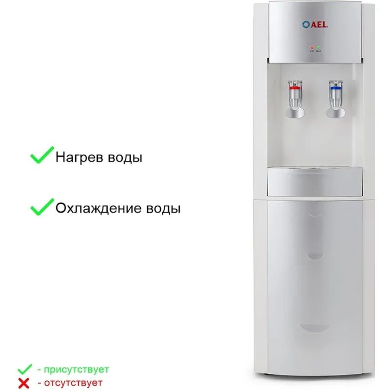 Кулер для воды AEL LD-AEL-28 white/silver напольный электронное охлаждение