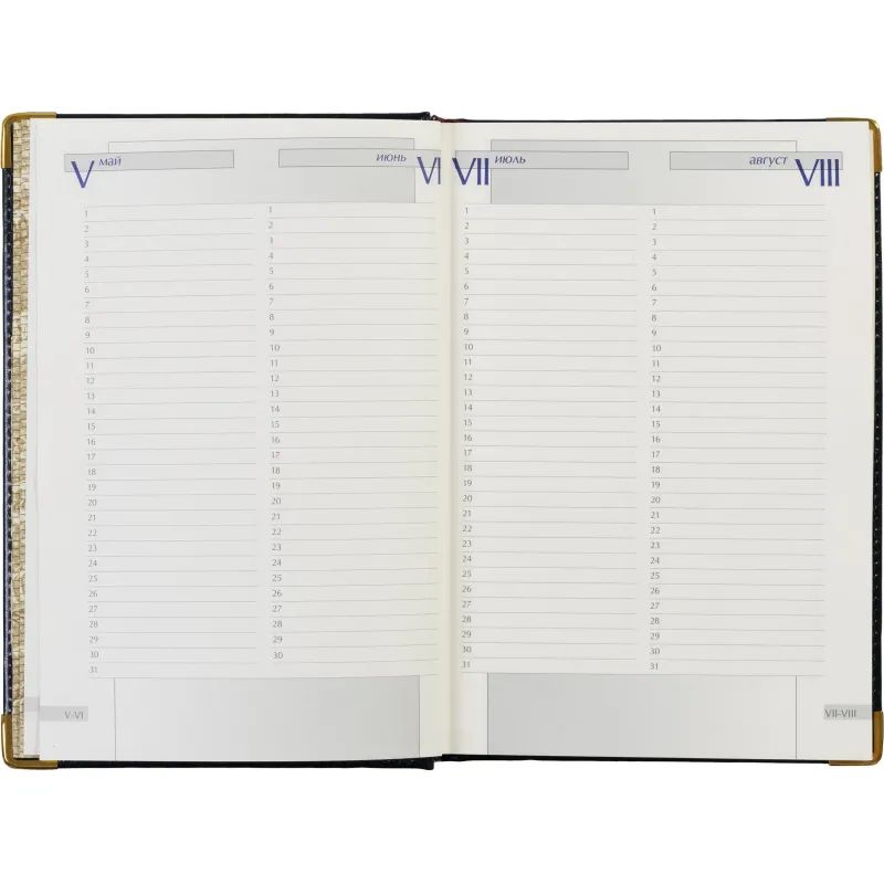 Ежедневник полудатированный кожа,синий,А5,145х216,208л, IMPERIUM 3-023/121