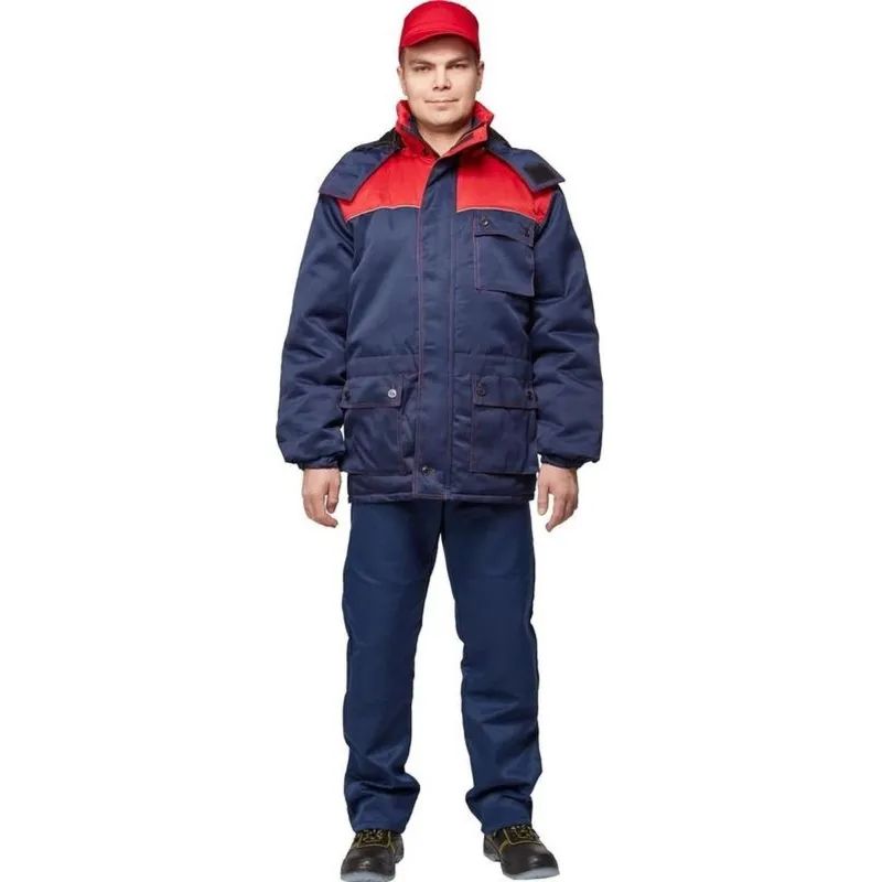Куртка рабочая зимняя муж з08-КУ,цв. син/крас (р.52-54) 182-188