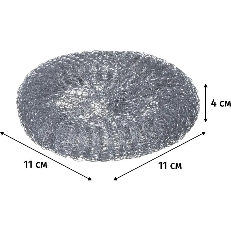 Губка-мочалка спираль металлическая Luscan 110х110х40мм 40г