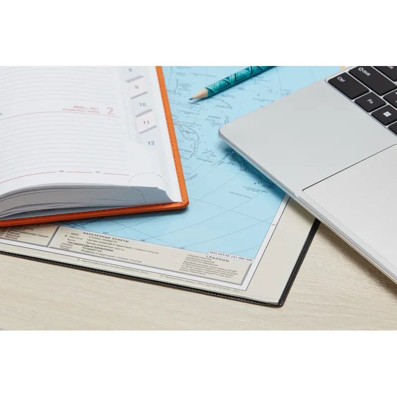 Коврик на стол Attache 38x58см Политическая карта мира черный  2129.1