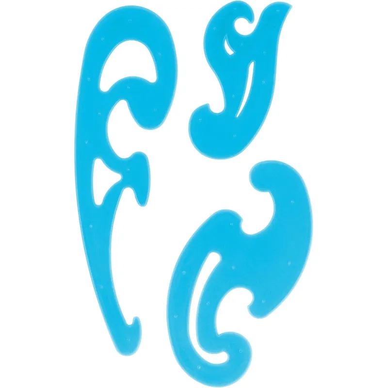 Трафарет набор лекал 25см,17см,12см, NEON Cristal цвет ассорти ЛК02