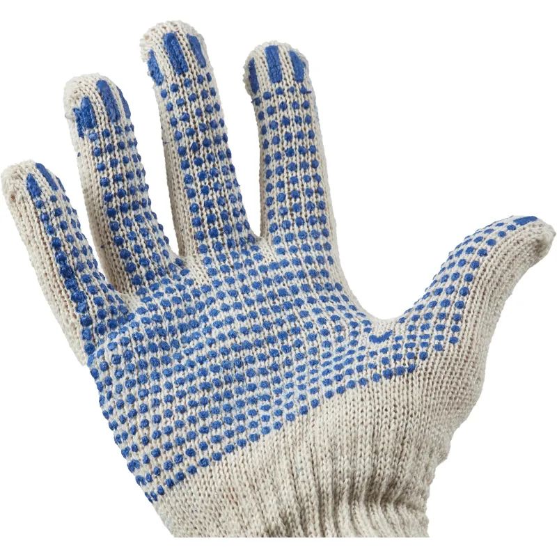 Перчатки защитные трикотажные Эконом ПВХ Точка 2 нити 28г 7 класс 300пар/уп