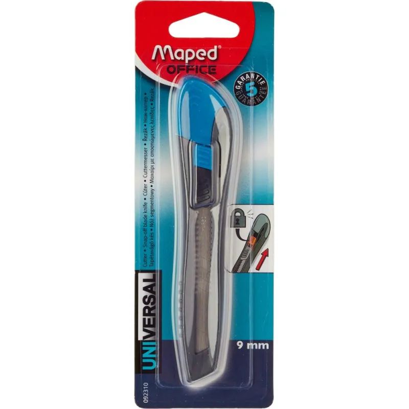 Нож канцелярский 9 мм Maped UNIVERSAL , с фиксатором, пластик, цв.вассорт.