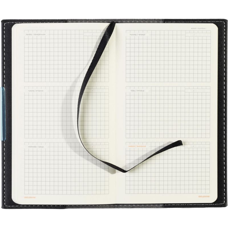 Еженедельник недатированный черный А6METROPOL 3-492/03