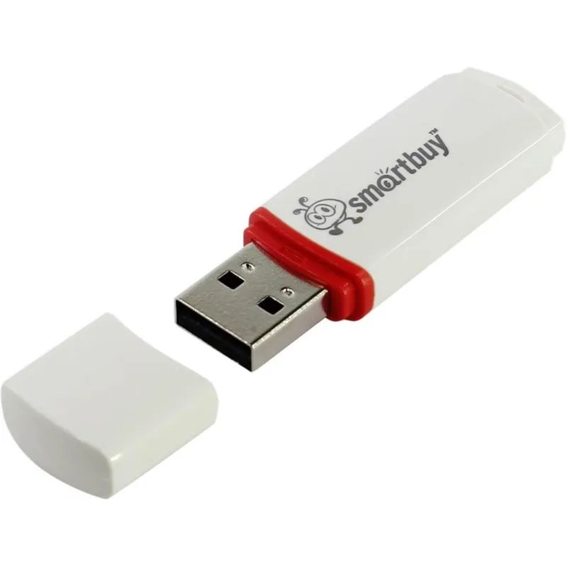 Флеш-память Smartbuy Crown, 8Gb, USB 2.0, бел, SB8GBCRW-W