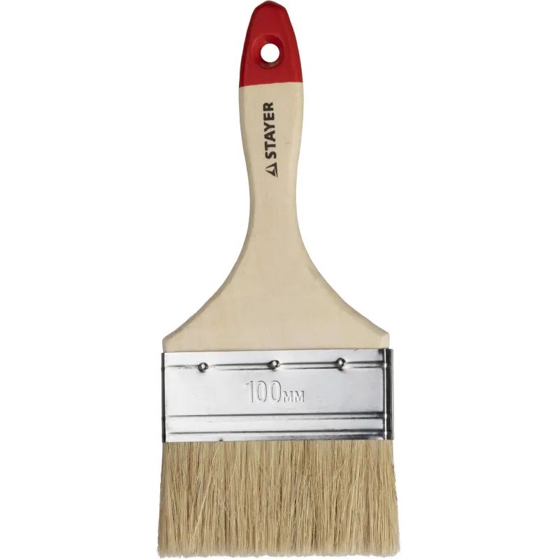 Кисть плоская 4&quot;/100 мм, натур.щетина STAYER 0101-100