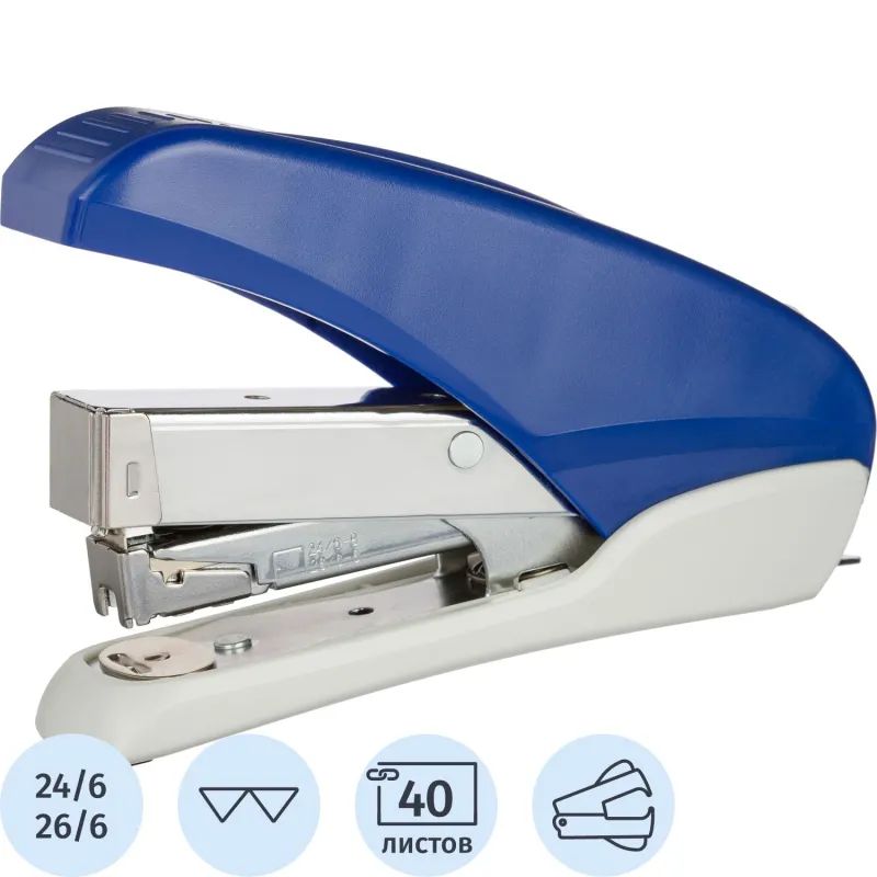 Степлер SAX 170 (N24/6) до 40 листов, энергосберегающий,антистеплер,син