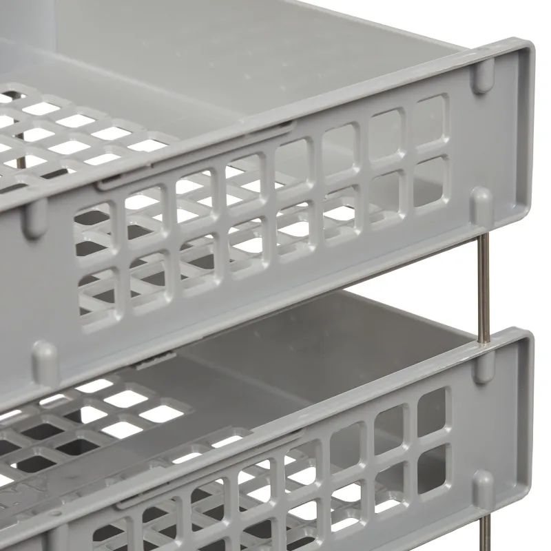 Лоток горизонтальный СТАММ STRONG 3 шт. гориз.на металл.стержнях серый