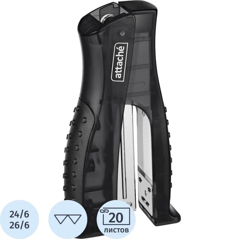 Степлер ATTACHE 8918 (№24/6&26/6) до 20 лист. вертикальный черный