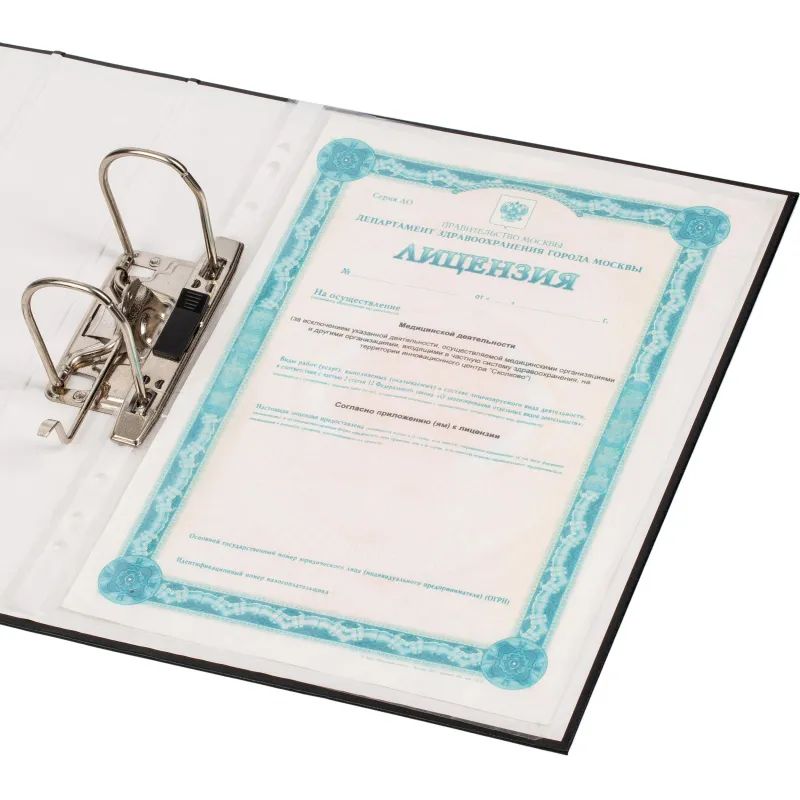 Папка-регистратор Attache Economy, 75мм,  черный, ПБП1, карм.кор