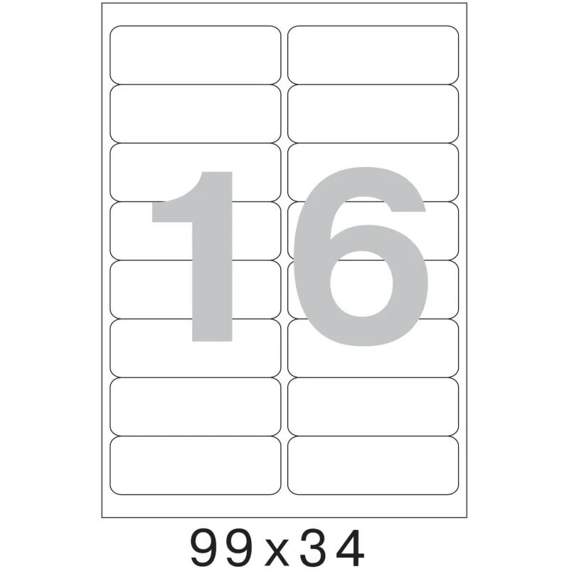 Этикетки самоклеящиеся 99х34 мм/16 шт. на лис.А4(100 лист
