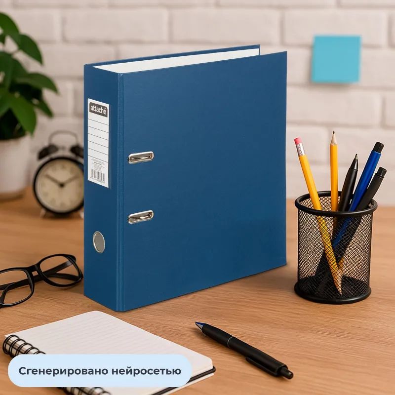 Папка-регистратор с арочн.мех.AttacheSelection Экономи 90мм,син,ПБП1,карм.к