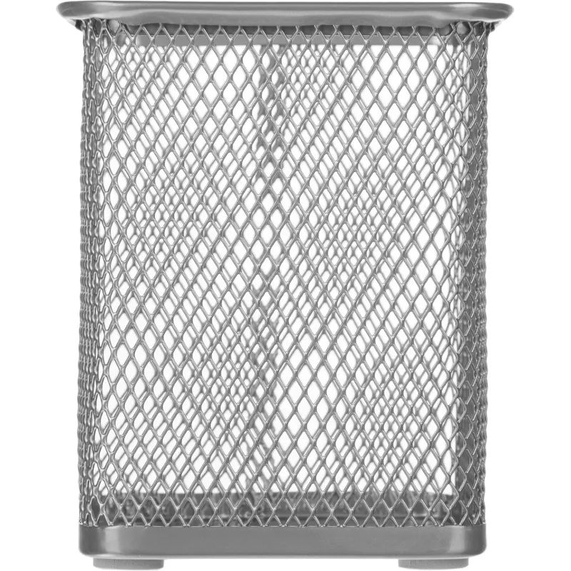 Подставка-стакан Attache 100х80x80мм квадратная металл сетка серебр