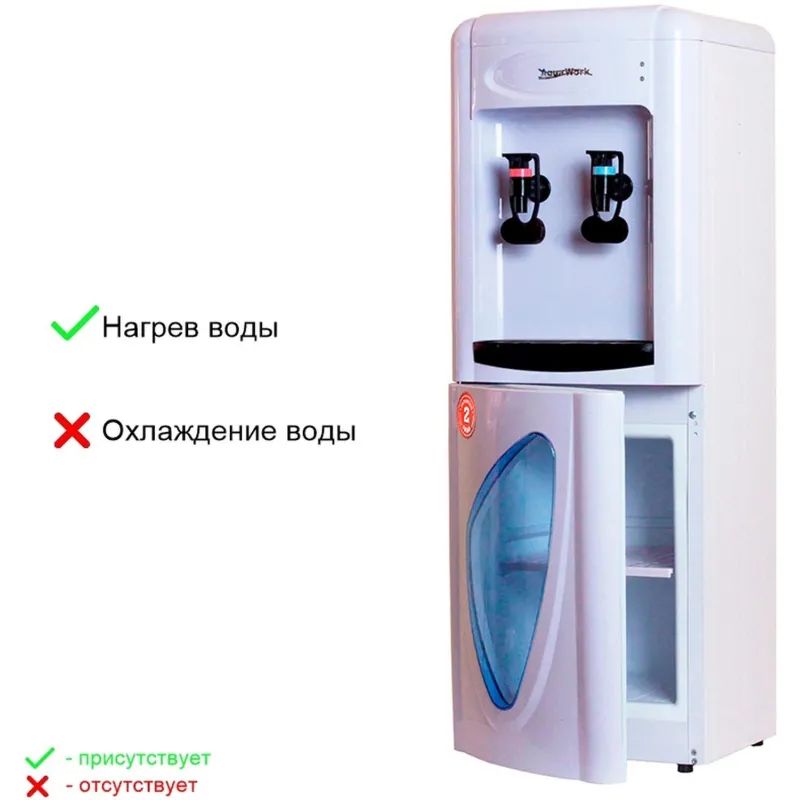 Кулер для воды Aqua Work 0.7LKR (белый), только нагрев, шкафчик 10 л