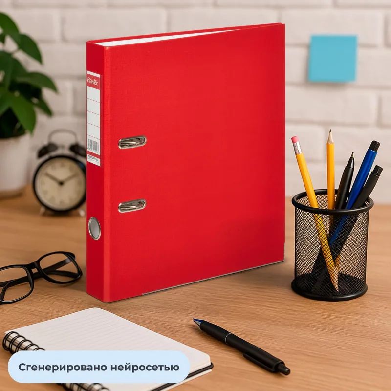 Папка-регистратор ECONOMY PLUS 50мм,крас,ПБП1,карм.ко,мет.уг