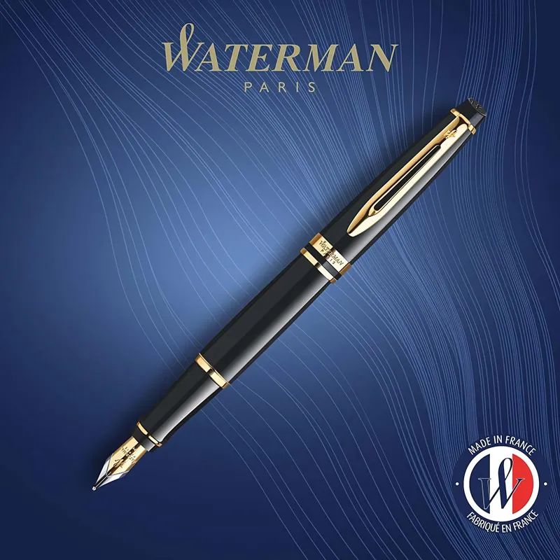 Ручка перьевая WATERMAN EXPERT S0951640 черн. корп, син чернила 0,5мм Франц