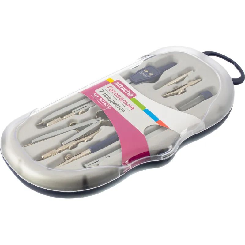 Готовальня Attache, 7 предметов, пласт.пенал