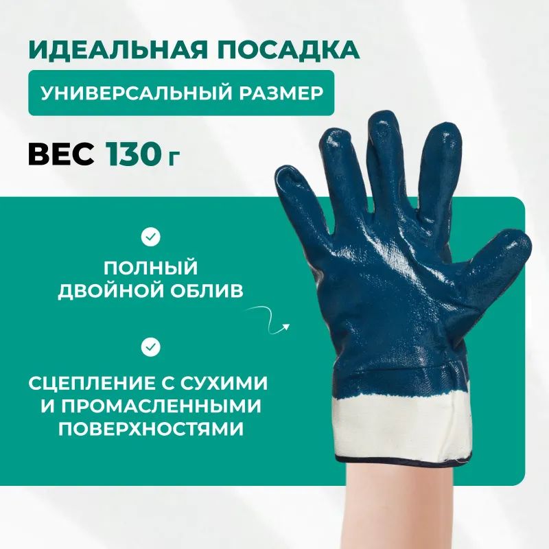 Перчатки защитные полное нитриловое покрытие крага
